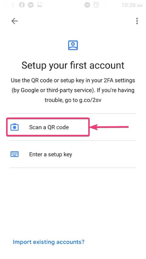 Scan QR code to import Authenticator accounts 