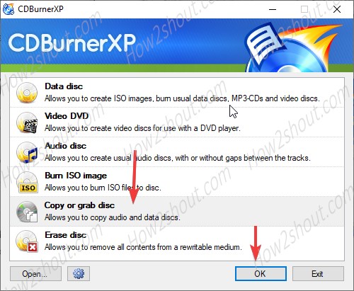 Copy Disc in CDBurnerXP