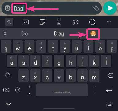 find emoji suggestions on top