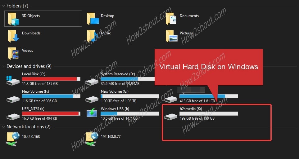 Open Attached VHD in file explorer