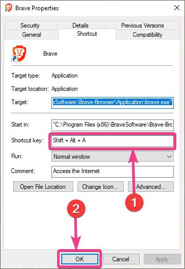 create Shortcut key for Windows programs