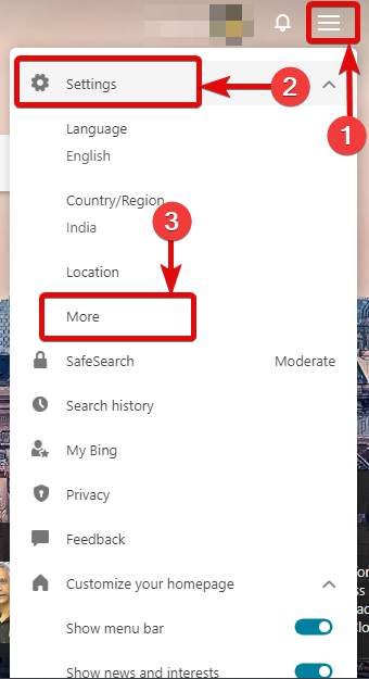 Open Links in new tabs on Bing