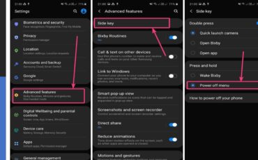 configure change the long press action on the lock button in Samsung