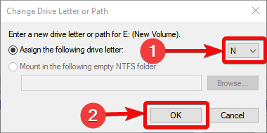 Assign the new drive letter windows 10
