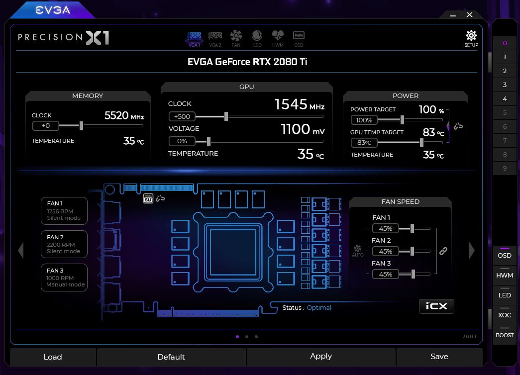 EVGA Precision X GPU overclocking min