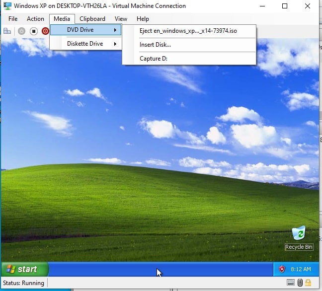 Windows XP Emulator Eject ISO file min
