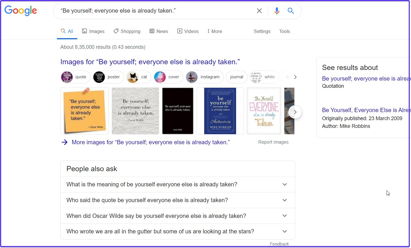 Searching for a specific phrase on the Google search engine