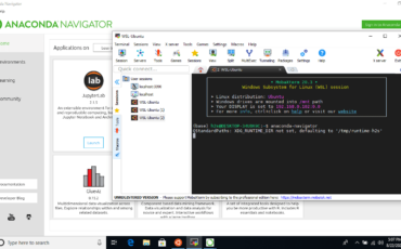 Start command on WSL Ubuntu for Anaconda Navigator Python min