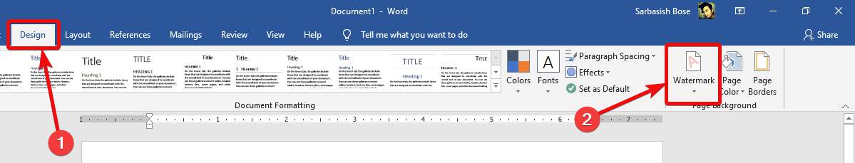 Watermarks on Microsoft Word 