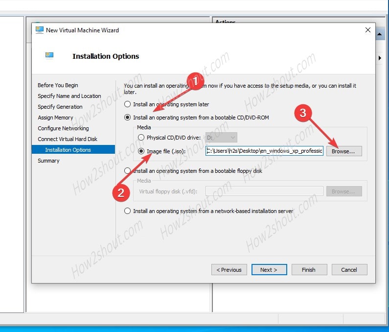 Select Windows XP ISO as an Installation medium