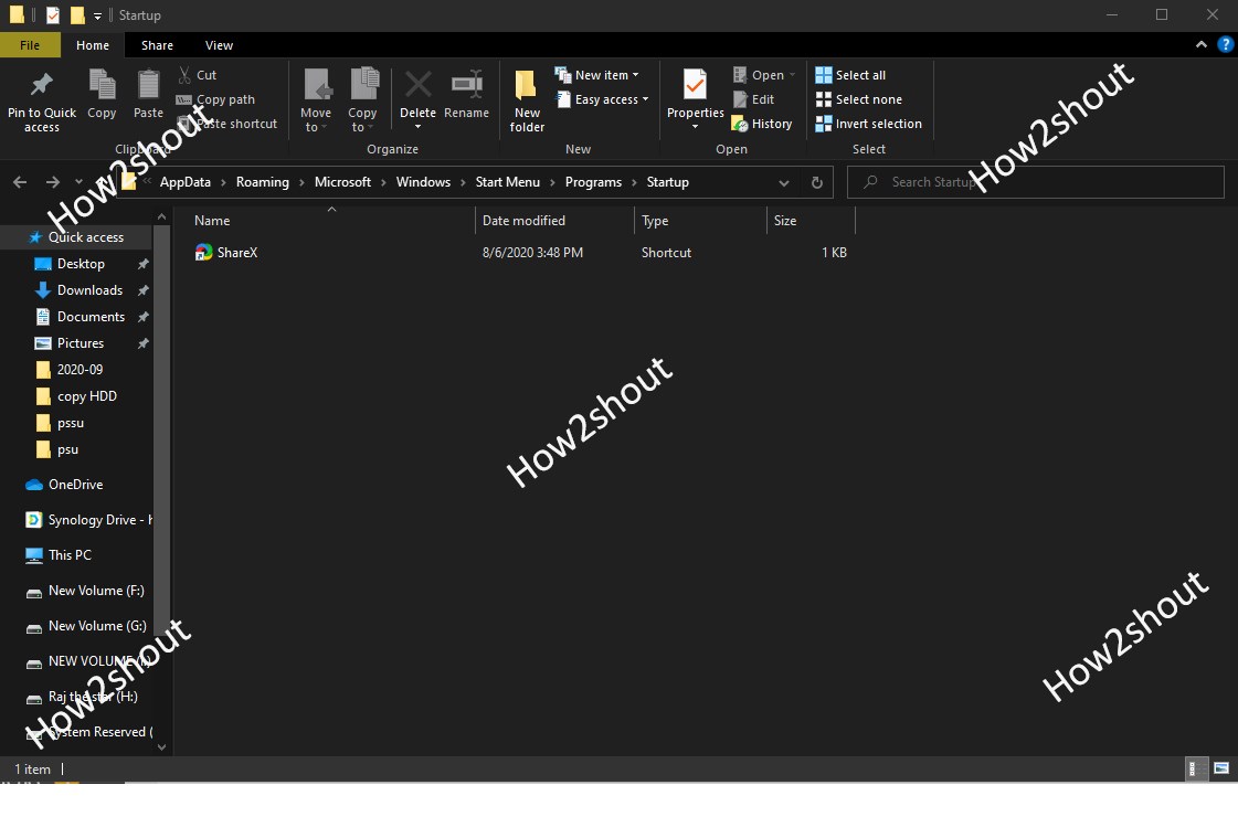 Autostart folder open Windows 10