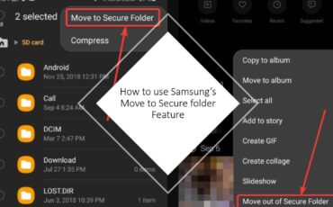Move to Secure Folder featrure on Samsung smartphone