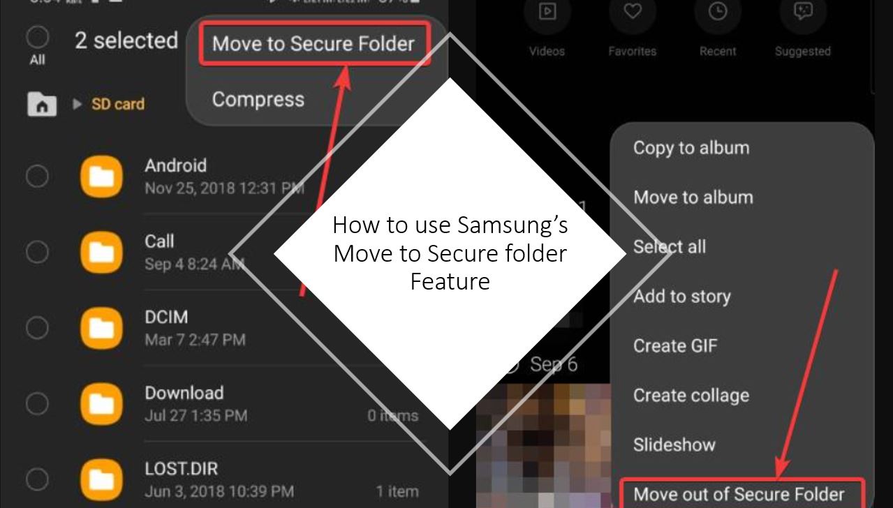Move to Secure Folder featrure on Samsung smartphone