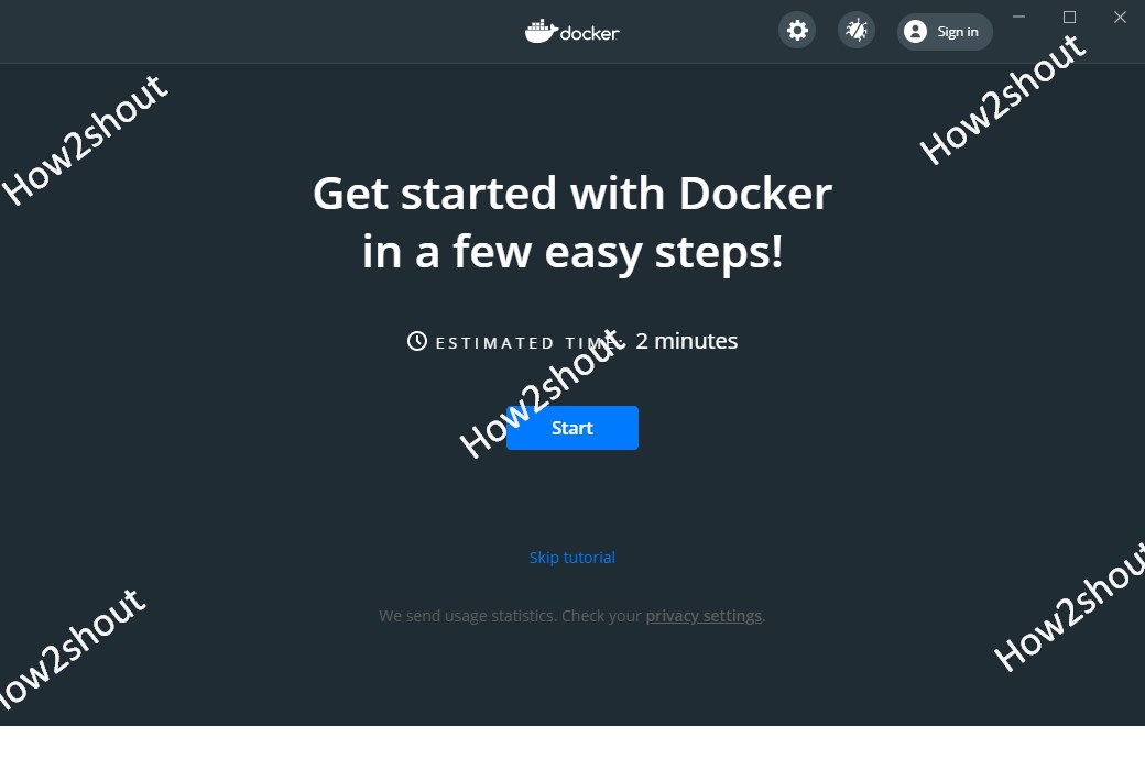 Start the Docker Destop WSL 2