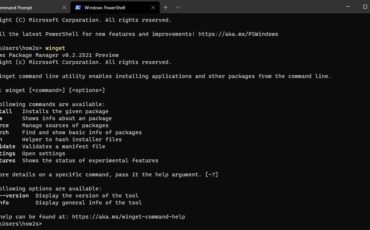 Winget Windows 10 Package Manger to install various apps via command