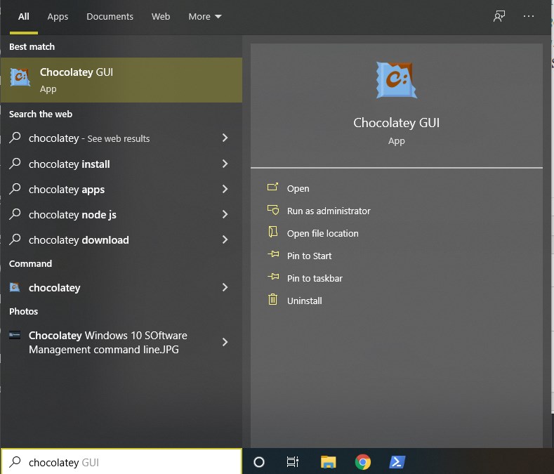 Chocolatey GUI install Windows 10