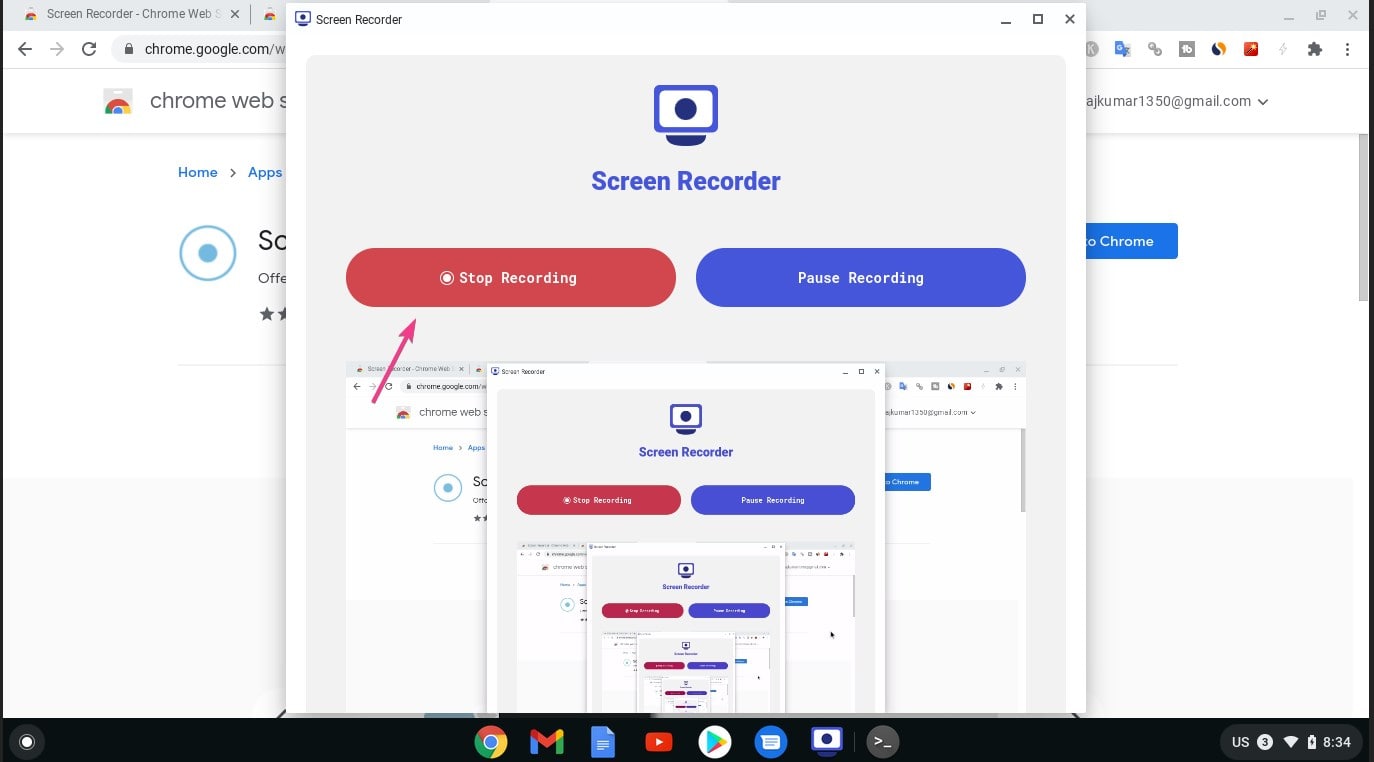 Stop screen recording on ChromeBook min
