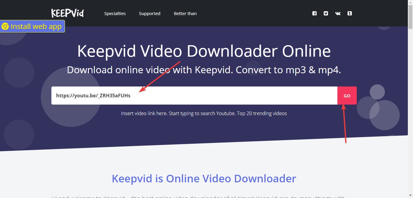 Keep VId online video downloader