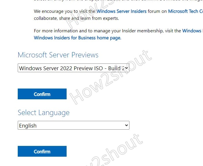 Select Langauge for Windows 2022 server