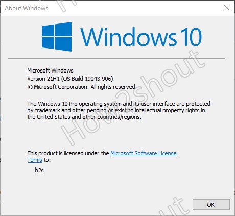 Command to find WIndows 10 version and OS build