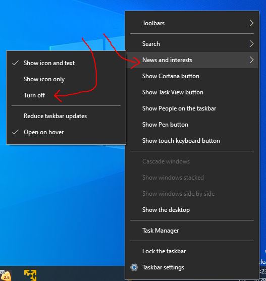 Disable News Interests feature Windows 10 21364 min