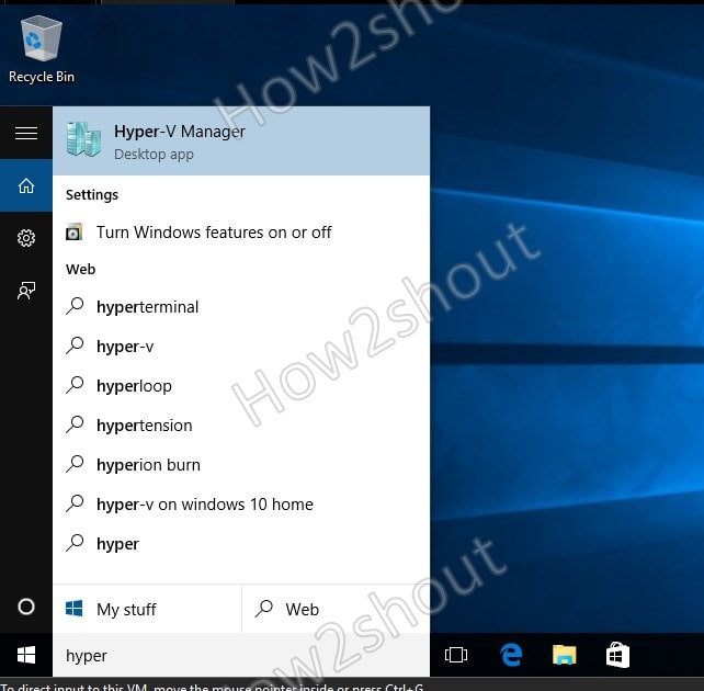 Hyper V manager on Windows 10 home edition
