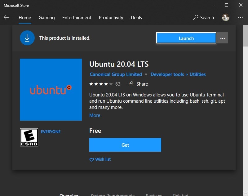 Install Ubuntu 20.04 WSL app min