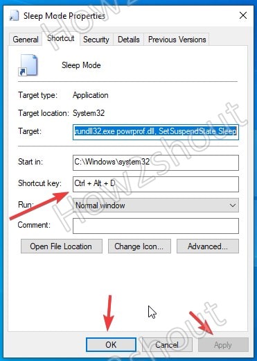 Set Sleep keyboard shortcut for Windows