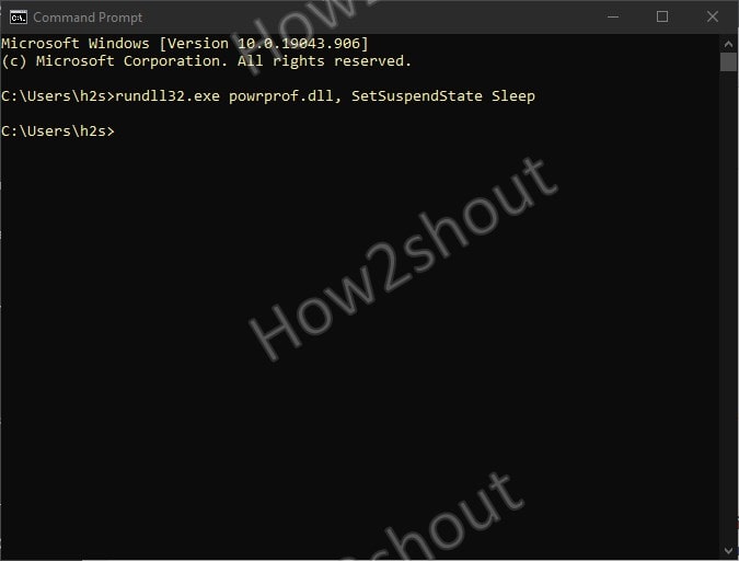 Sleep Windows 10 pc using cmd