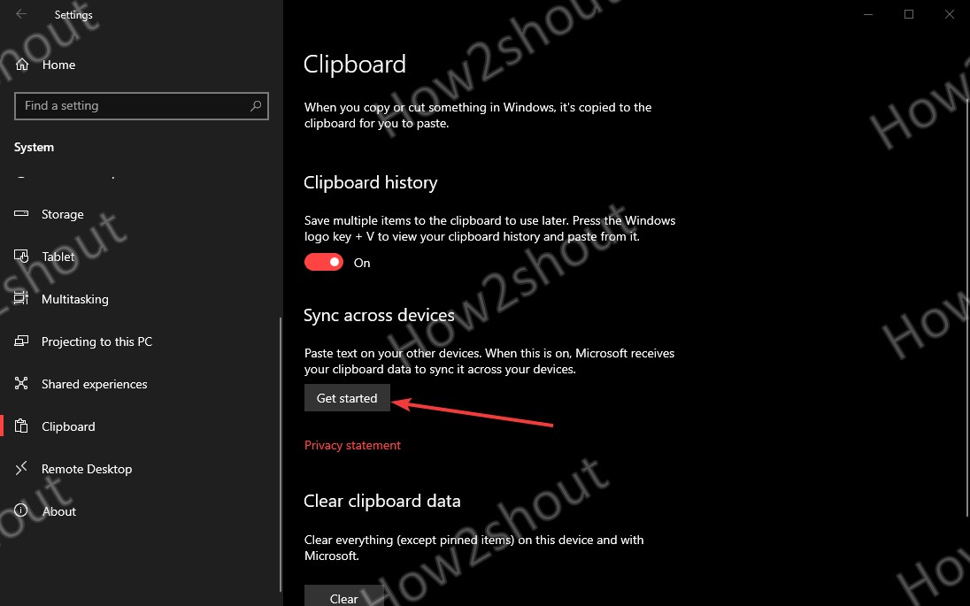 Sync Clipboard history windows 10