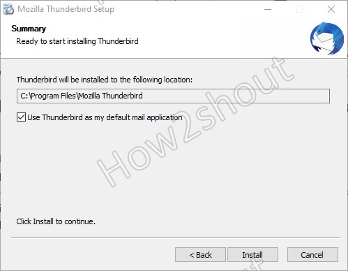 Thunderbird executable installation