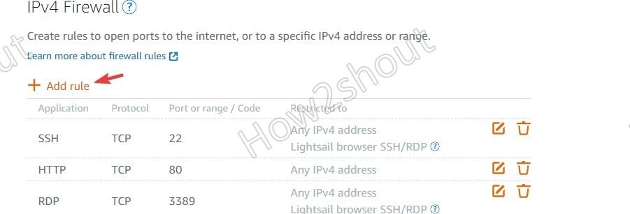 Add new IPv4 Firewall rule