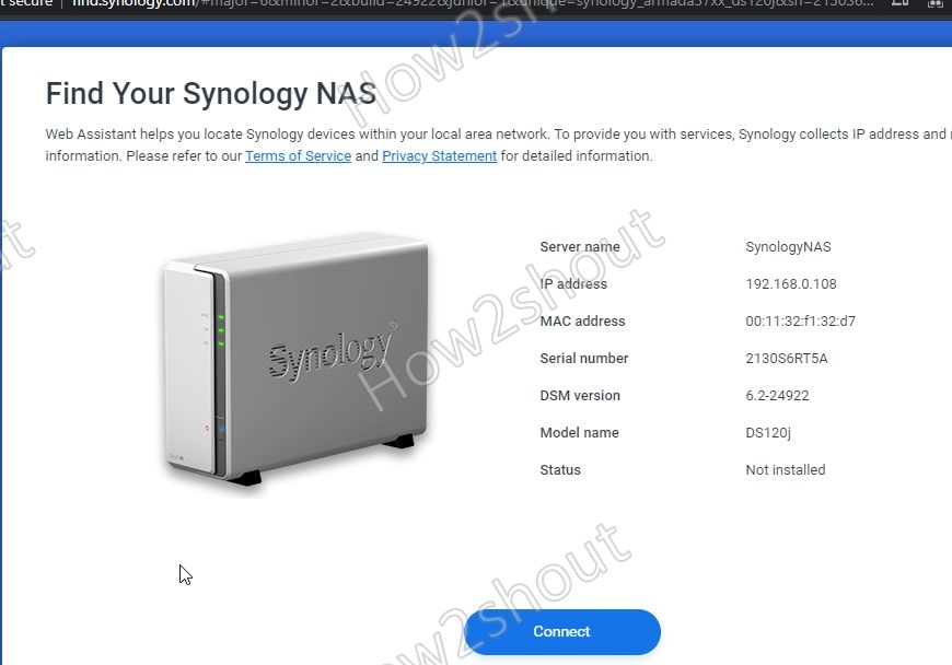 Find Synology NAS in local network