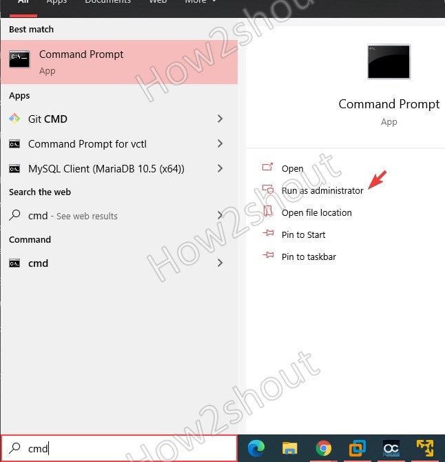 Start command prompt admin rights windows 10