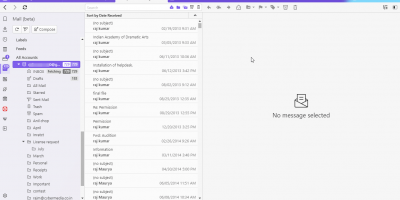 Gmail account access in Vivaldi Email client browser