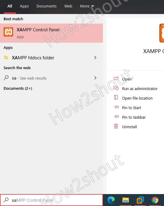 Run Xampp control panel