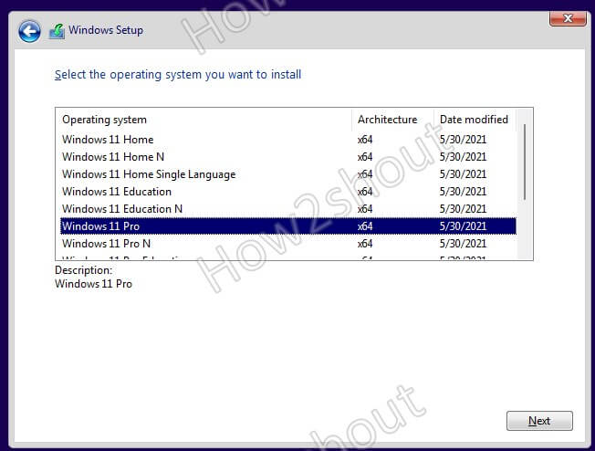 Select Windows 11 editions