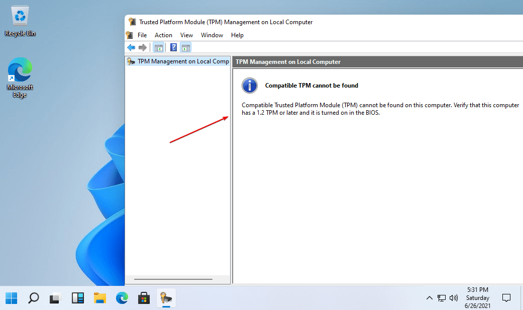 Windows 10 on Virtal machine without TPM