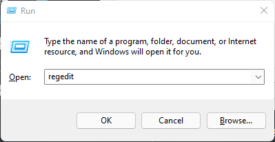 Open Windows 11 Registry Editor