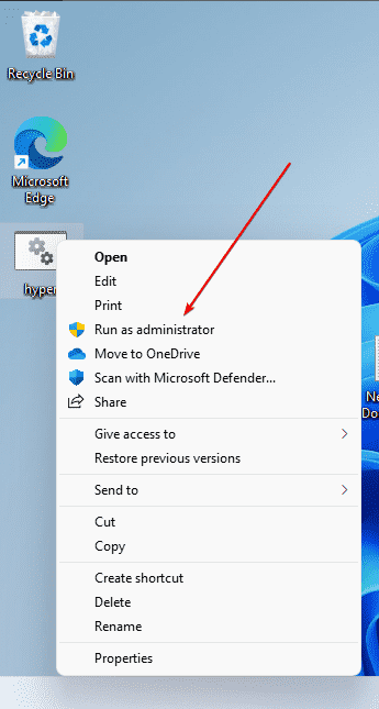 Run Hyper V downloading script with Admin rights