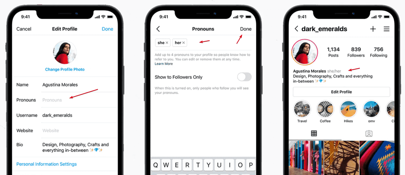 How to add pronouns in your Instagram profile