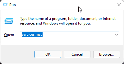 Open Service Settings in Windows 11 or 10