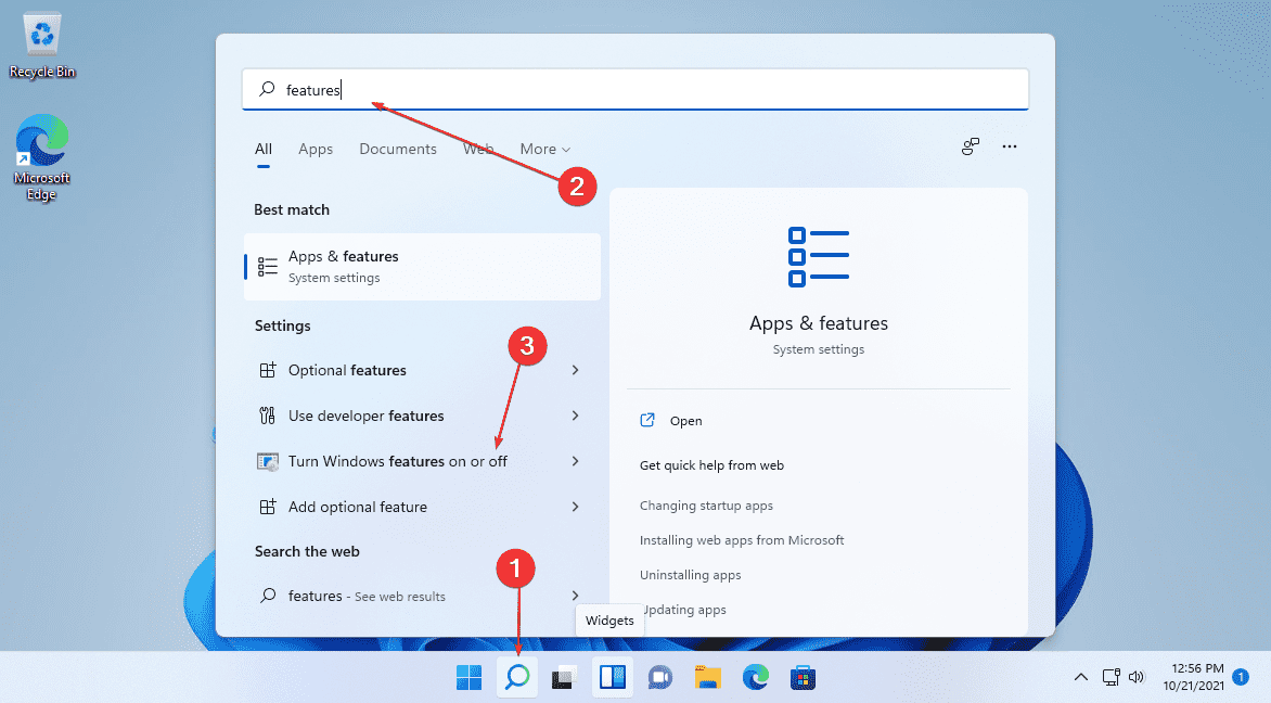 Turn Windows 11 Features on or off