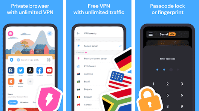 Aloha Browser Turbo private browser free VPN