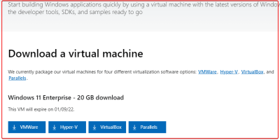 Download Windows 11 Enterprise Virtual machine images