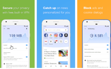Opera brwoser with built in VPN for smartphones