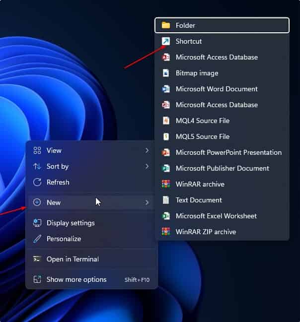 Create a New desktop shortcut