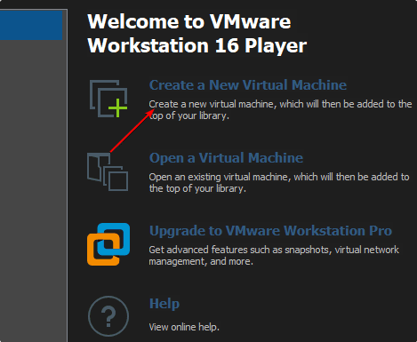 Create a new Virtual machine Vmware