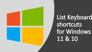List of Common keyboard Shortcuts for Windows 11