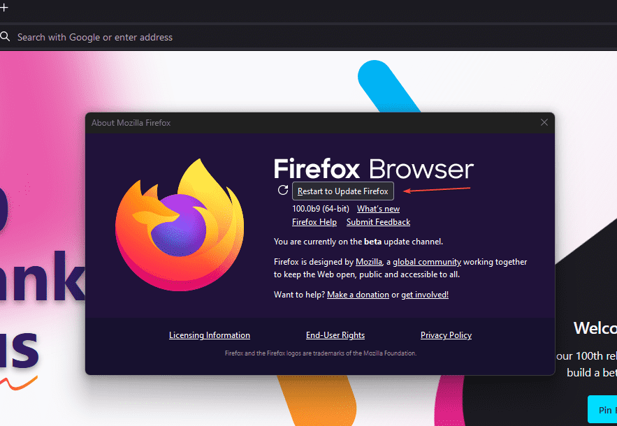 Update FireFox on Windows 11